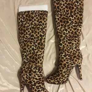 Worthington Animal Print High Boots. NWOT